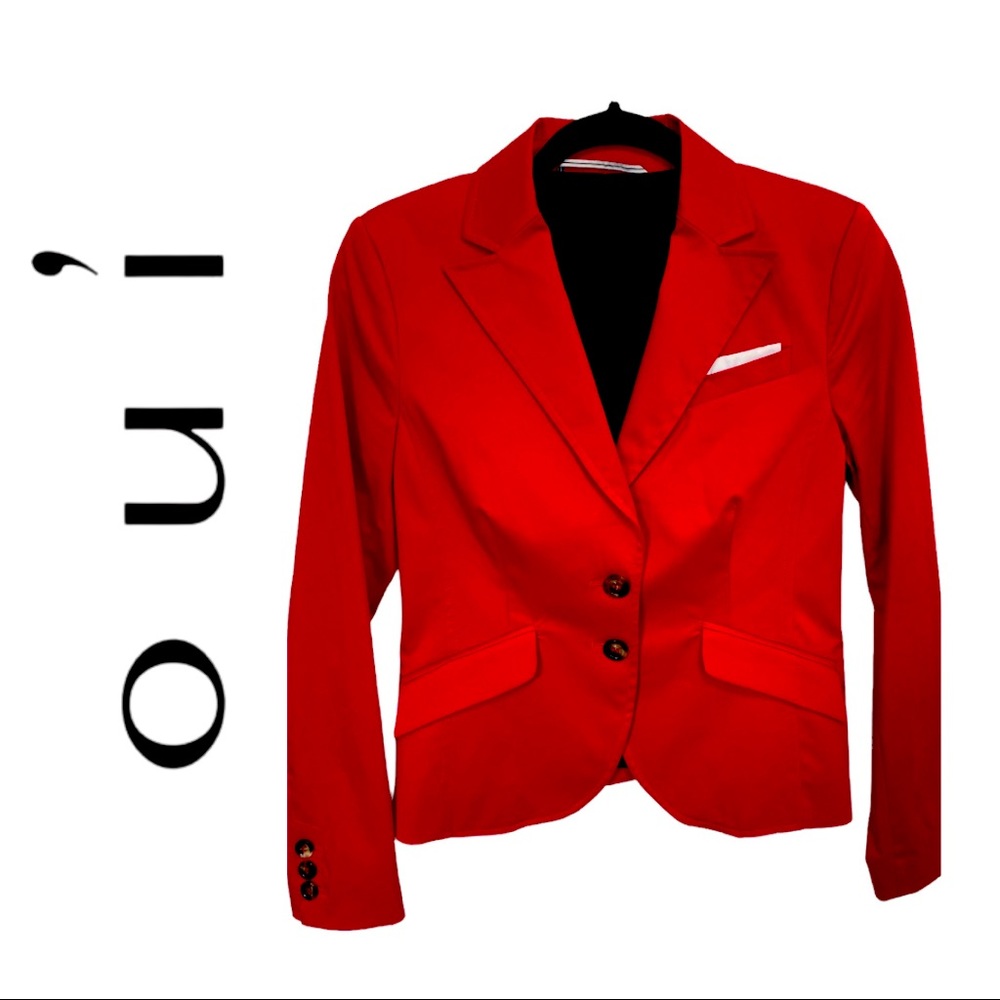 Oui Buttoned Red Jacket
